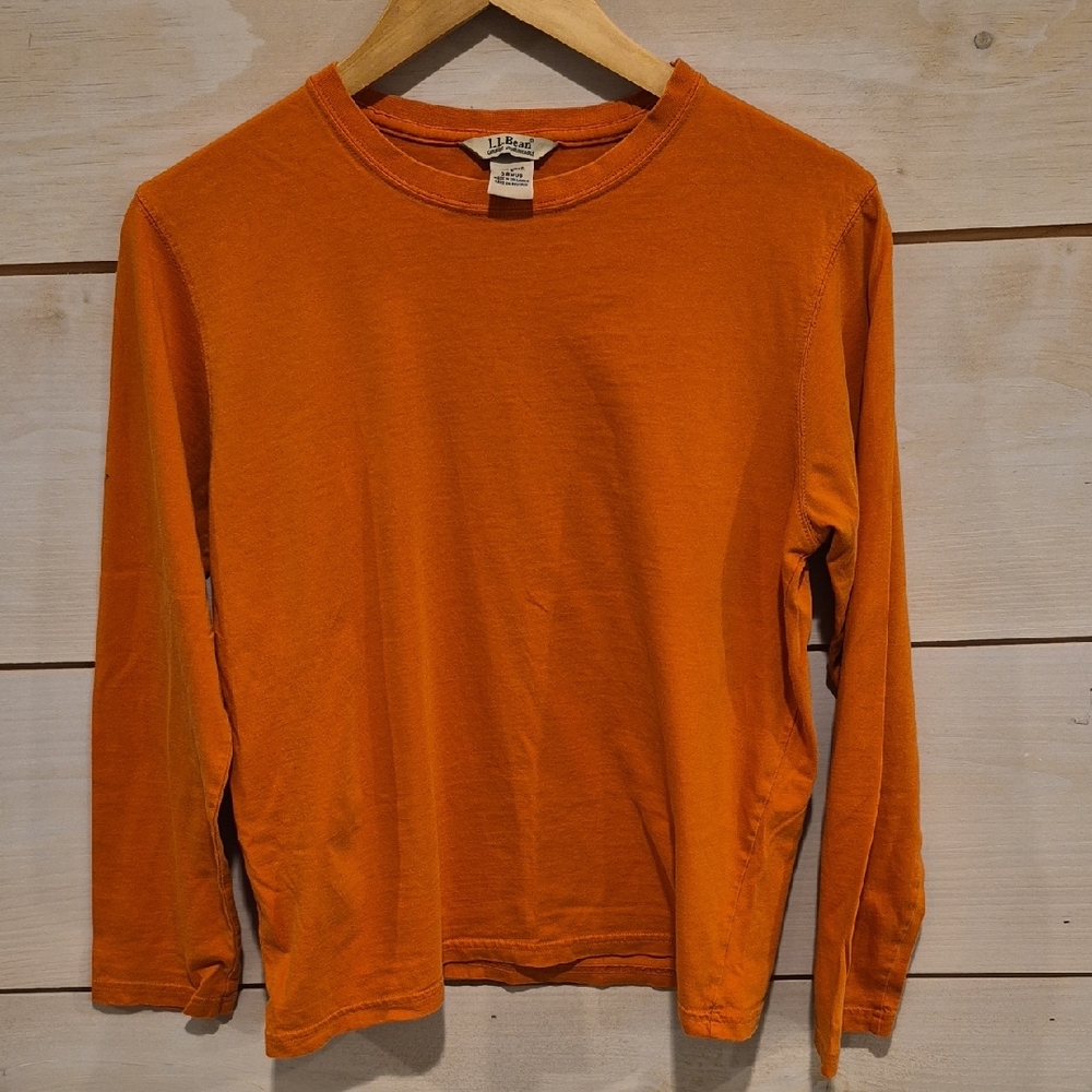 L.L. Bean Orange Long-Sleeve Crewneck Shirt